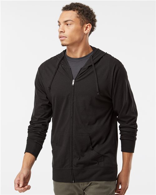 Lightweight Jersey Full-Zip Hooded T-Shirt