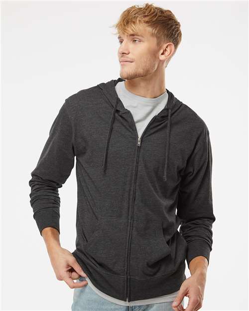 Lightweight Jersey Full-Zip Hooded T-Shirt