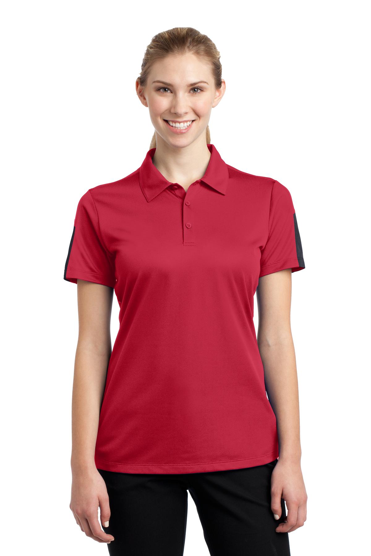 Sport-Tek® Ladies PosiCharge® Active Textured Colorblock Polo. LST695