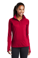 Sport-Tek® Ladies Sport-Wick® Stretch 1/4-Zip Pullover. LST850